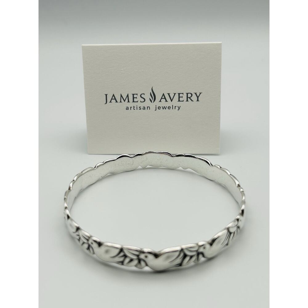 HTF James Avery Retired Sterling Silver Dove/Bird In Flight Eternity Bracelet 7" - Picture 3 of 12